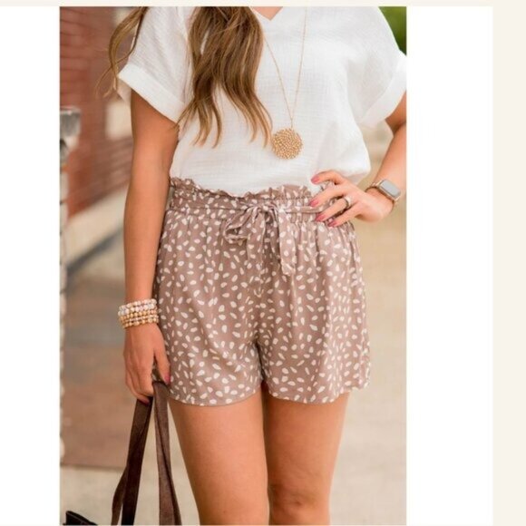 NWT Cheetah Print Tie Cinch Shorts - XL - Picture 8 of 8